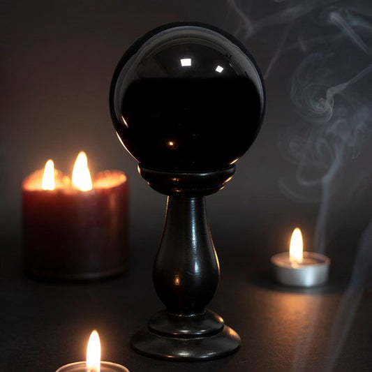 Small Black Crystal Ball on Stand - Scents & Gifts UK