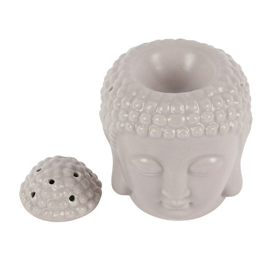 Small Grey Buddha Head Oil Burner - Scents & Gifts UK