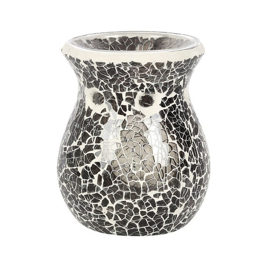 Small Gunmetal Grey Crackle Oil Burner and Wax Warmer - Scents & Gifts UK