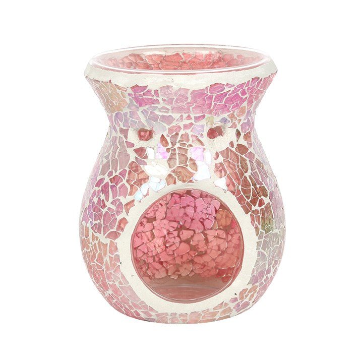 Small Pink Iridescent Crackle Oil Burner - Scents & Gifts UK