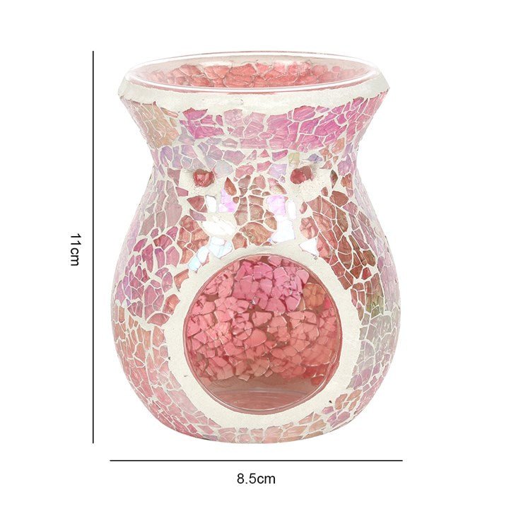 Small Pink Iridescent Crackle Oil Burner - Scents & Gifts UK