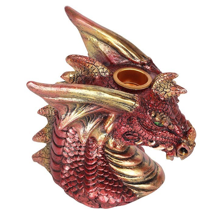 Small Red Dragon Head Backflow Incense Burner - Scents & Gifts UK