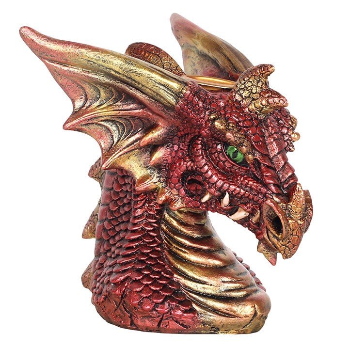Small Red Dragon Head Backflow Incense Burner - Scents & Gifts UK