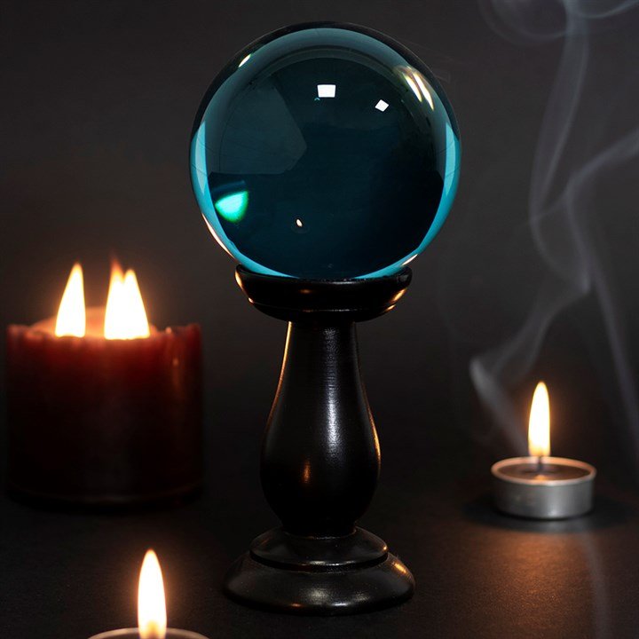 Small Teal Crystal Ball on Stand - Scents & Gifts UK