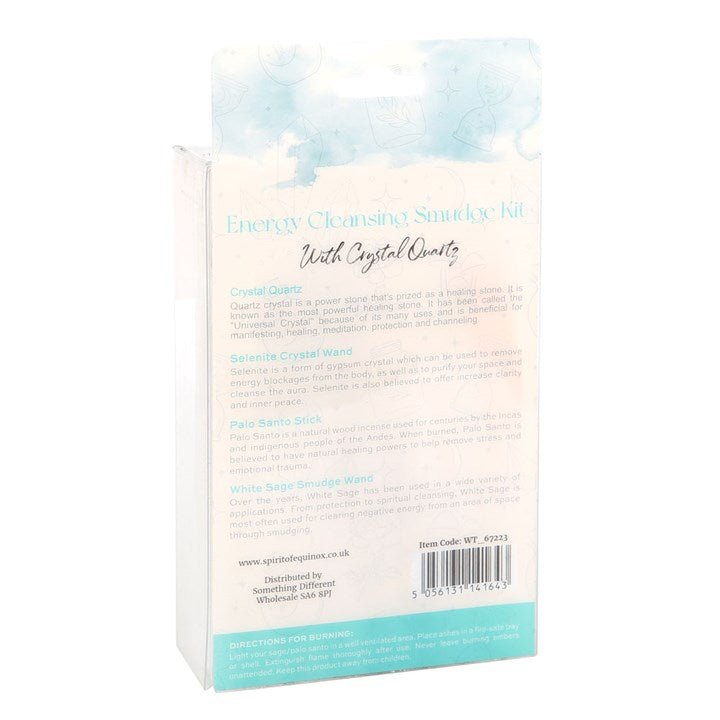 Smudge Kit with Clear Quartz Crystal - Scents & Gifts UK
