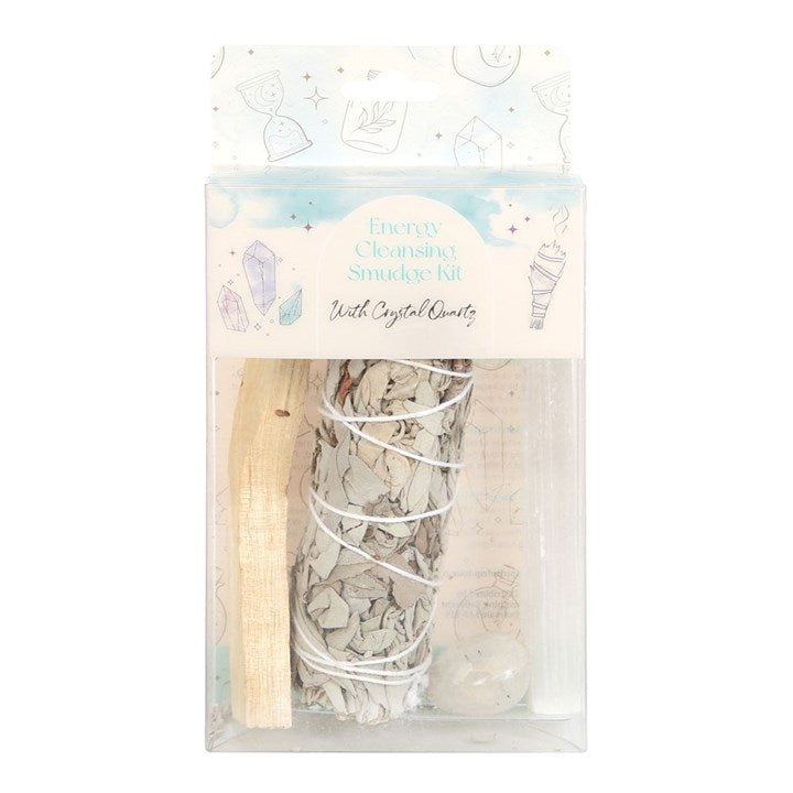 Smudge Kit with Clear Quartz Crystal - Scents & Gifts UK