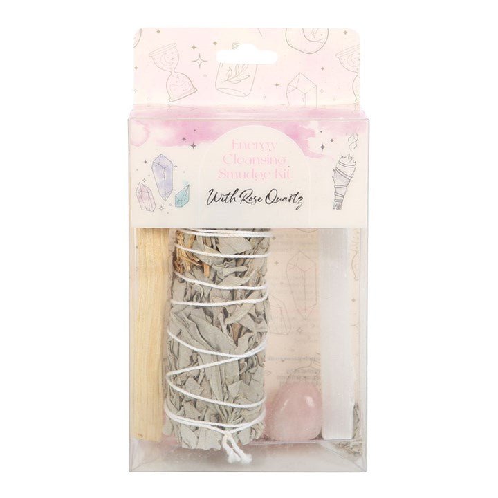 Smudge Kit with Rose Quartz Crystal - Scents & Gifts UK
