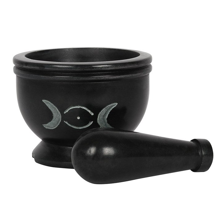 Soap Stone Triple Moon Pestle and Mortar - Scents & Gifts UK
