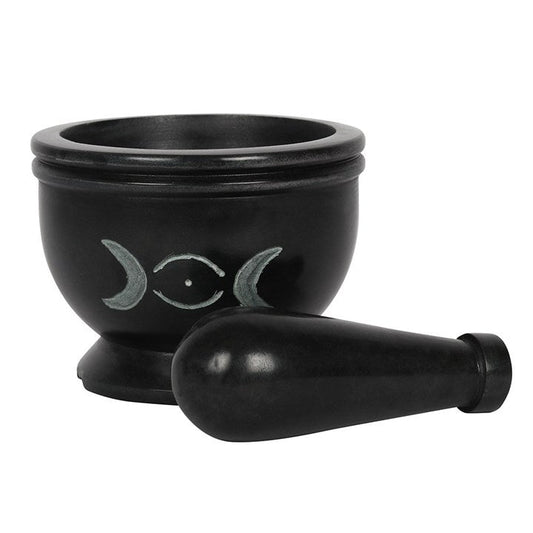 Soap Stone Triple Moon Pestle and Mortar - Scents & Gifts UK