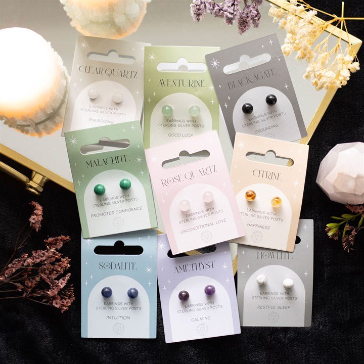 Sodalite Semi Precious Crystal Earrings - Scents & Gifts UK