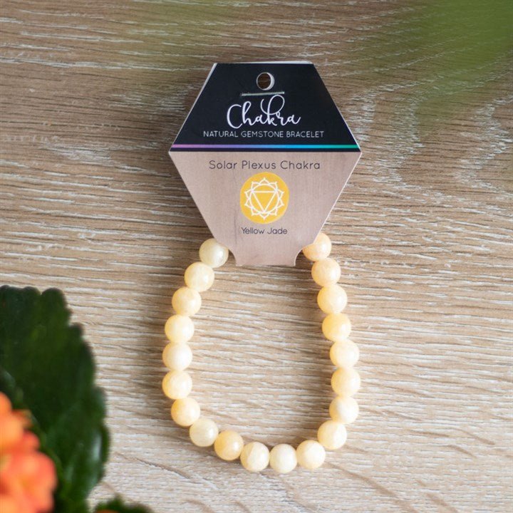 Solar Plexus Chakra Yellow Jade Gemstone Bracelet - Scents & Gifts UK