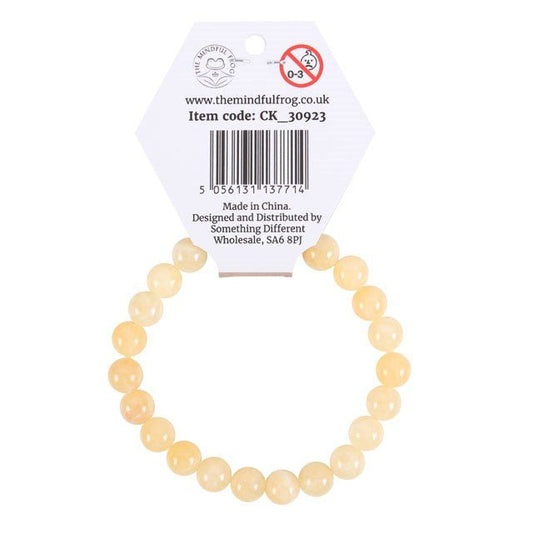 Solar Plexus Chakra Yellow Jade Gemstone Bracelet - Scents & Gifts UK