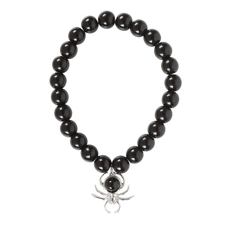 Spider Black Obsidian Beaded Bracelet - Scents & Gifts UK