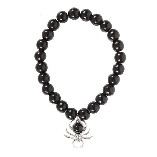 Spider Black Obsidian Beaded Bracelet - Scents & Gifts UK