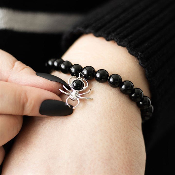 Spider Black Obsidian Beaded Bracelet - Scents & Gifts UK