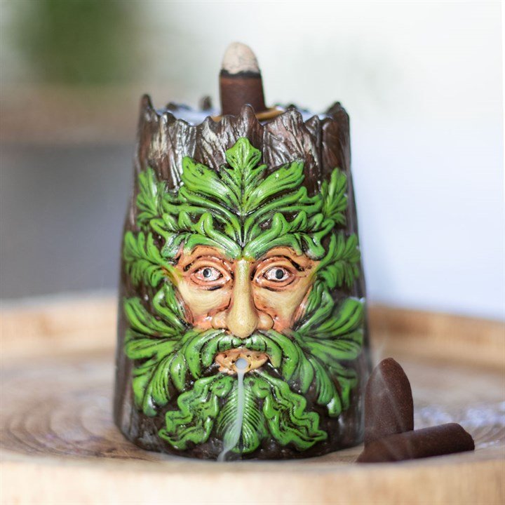 Spirit of the Trees Green Man Backflow Incense Burner - Scents & Gifts UK