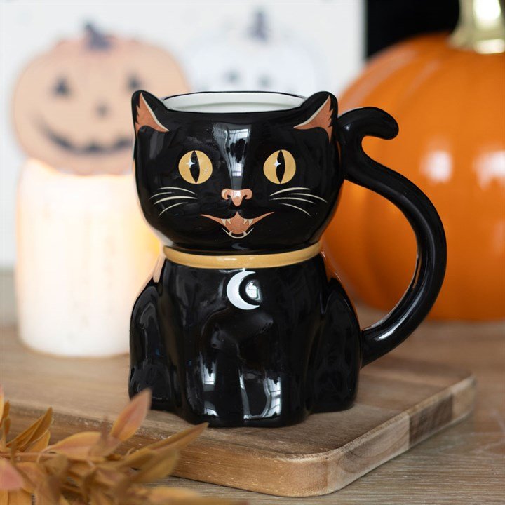Spooky Black Cat Shaped Mug - Scents & Gifts UK