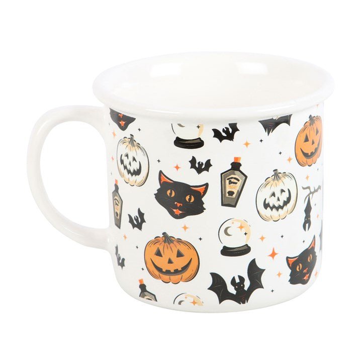 Spooky Cat and Pumpkin Print Mug - Scents & Gifts UK