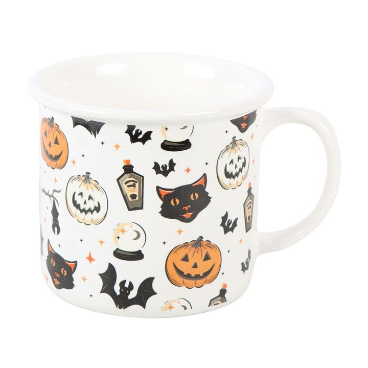 Spooky Cat and Pumpkin Print Mug - Scents & Gifts UK