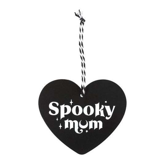 Spooky Mum Hanging Heart Sign - Scents & Gifts UK