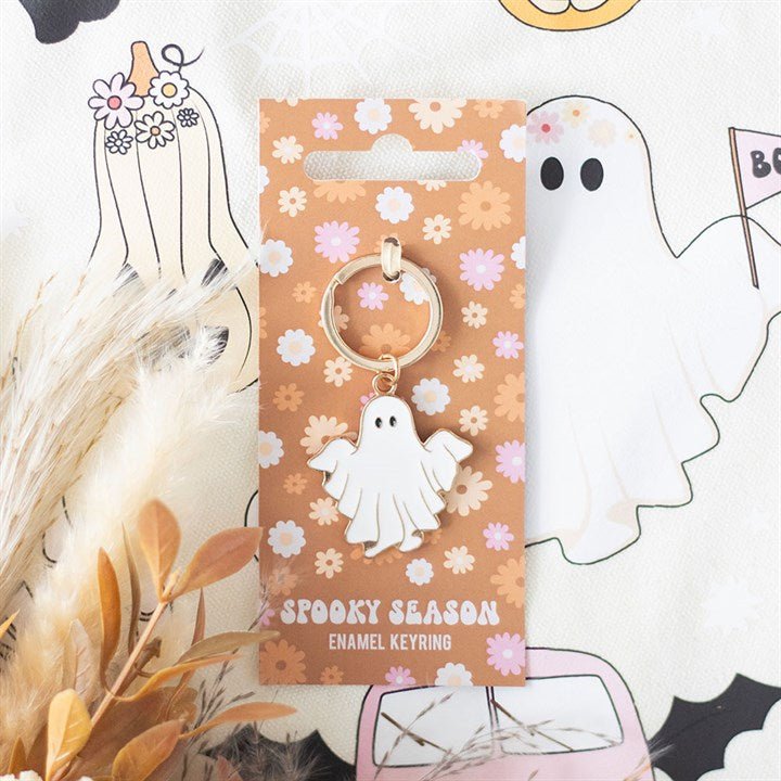 Spooky Season Groovy Ghost Keyring - Scents & Gifts UK