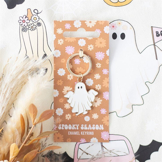 Spooky Season Groovy Ghost Keyring - Scents & Gifts UK