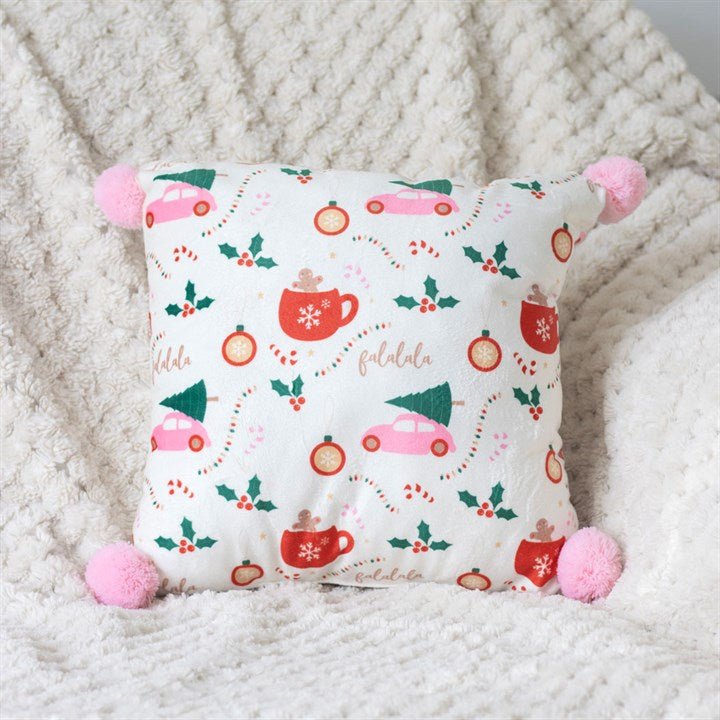 Square Sugarplum Fun Christmas Print Cushion - Scents & Gifts UK