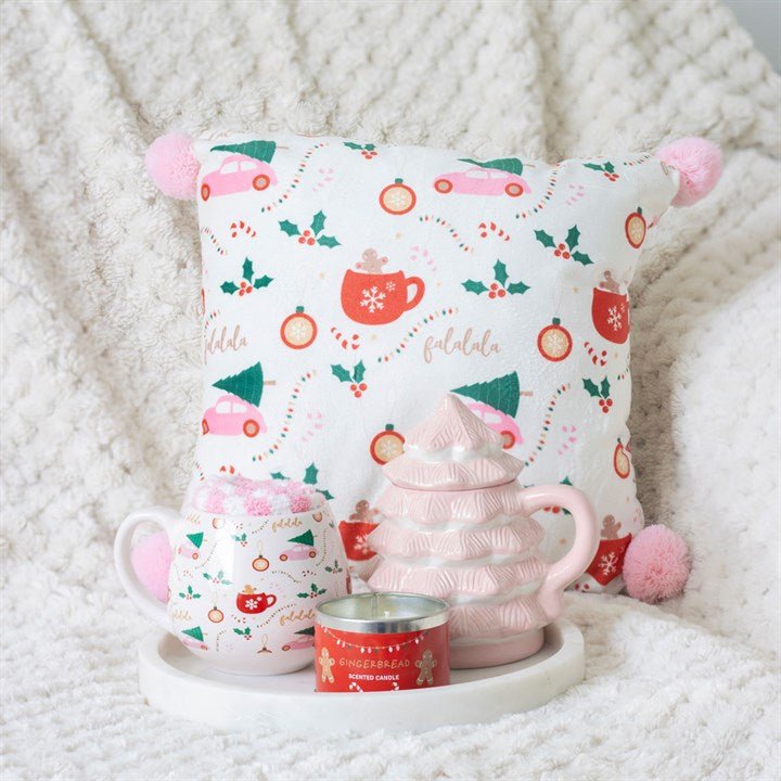 Square Sugarplum Fun Christmas Print Cushion - Scents & Gifts UK