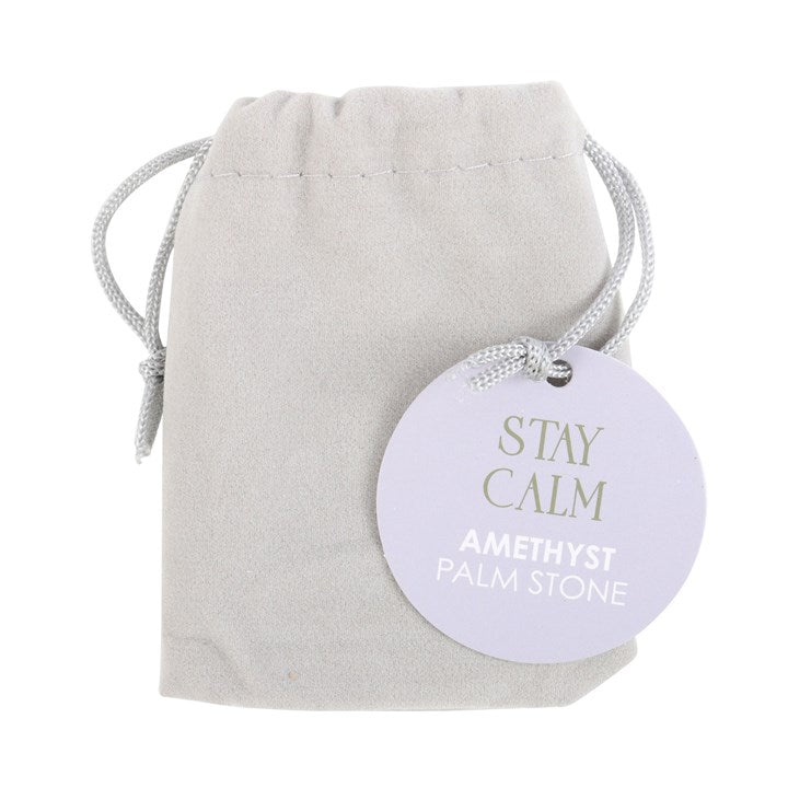 Stay Calm Amethyst Crystal Palm Stone - Scents & Gifts UK