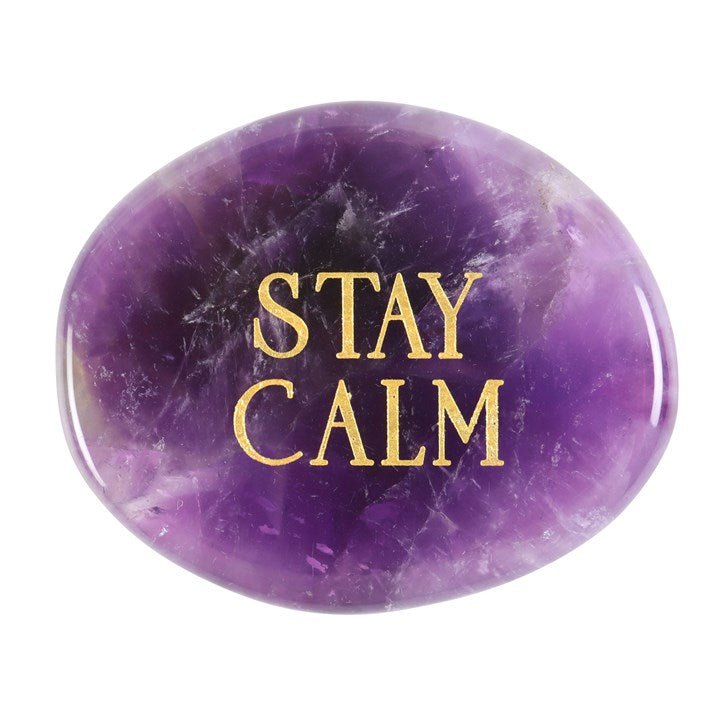 Stay Calm Amethyst Crystal Palm Stone - Scents & Gifts UK