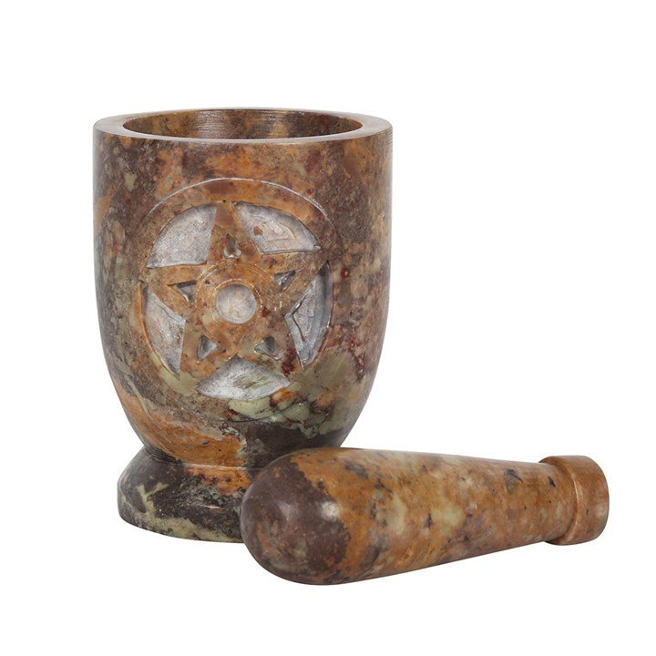 Stone Pentagram Mortar and Pestle - Scents & Gifts UK