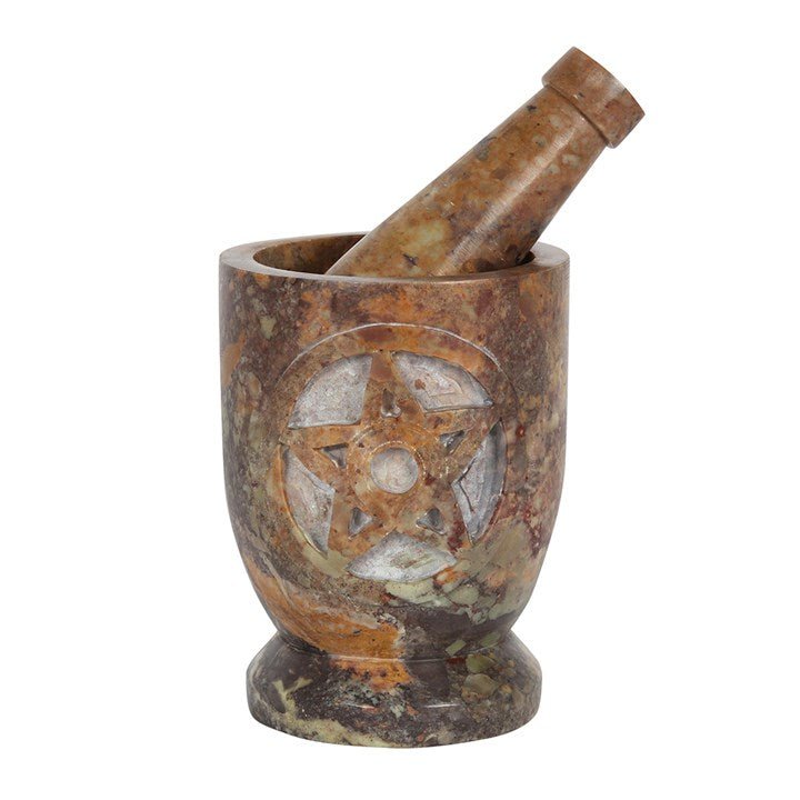 Stone Pentagram Mortar and Pestle - Scents & Gifts UK