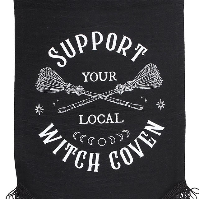 Support Your Local Witch Coven Hanging Fabric Banner - Scents & Gifts UK