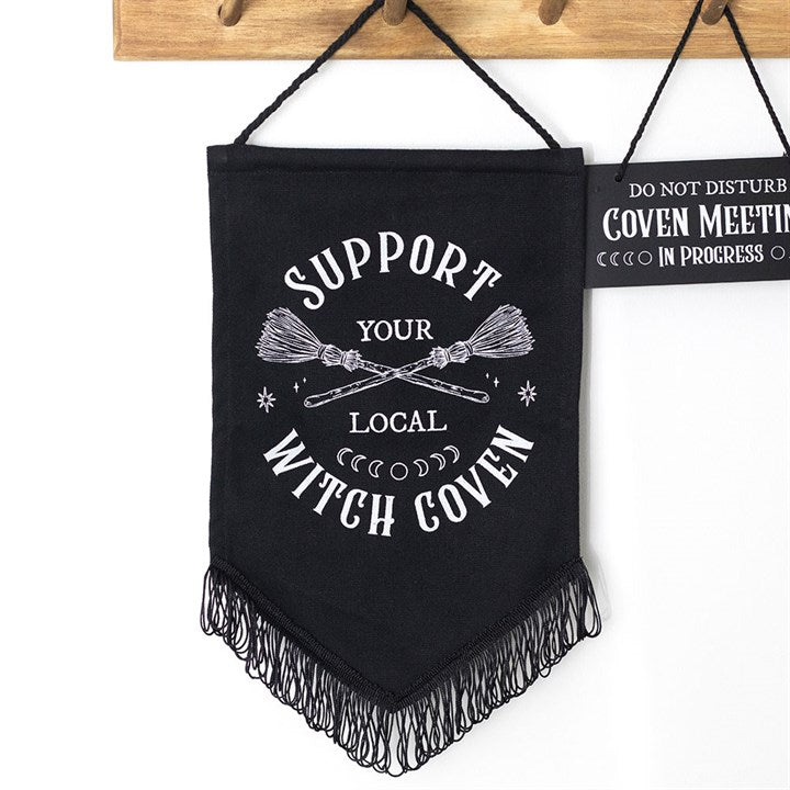 Support Your Local Witch Coven Hanging Fabric Banner - Scents & Gifts UK