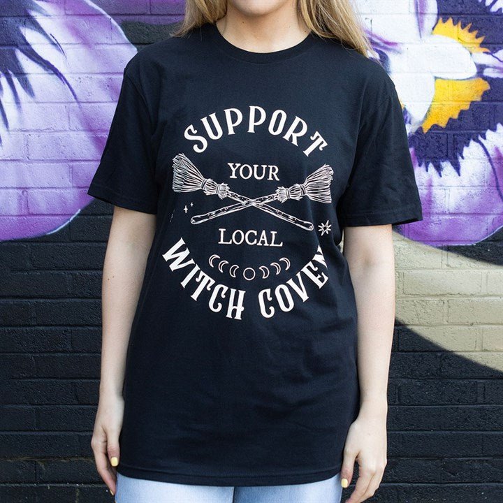 Support Your Local Witch Coven Unisex T-shirt Size M - Scents & Gifts UK