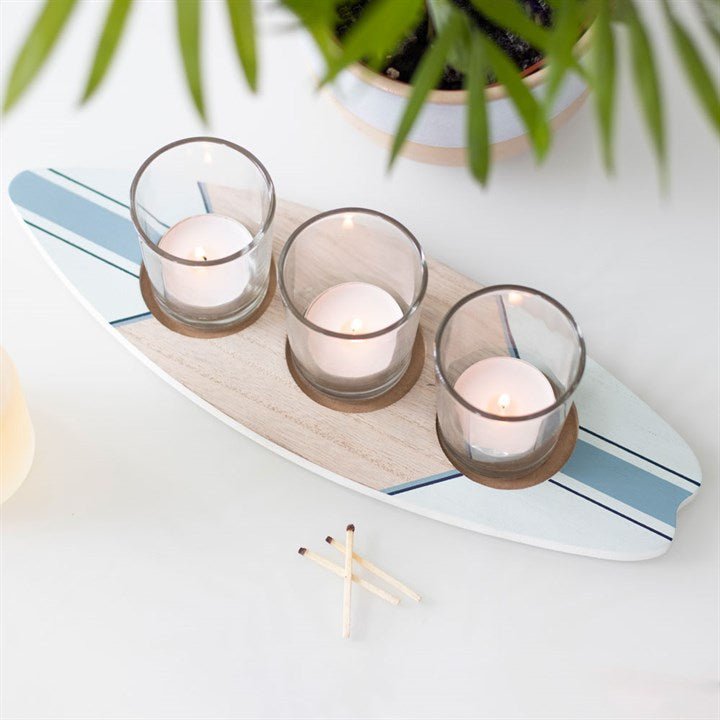 Surfboard Triple Tealight Holder - Scents & Gifts UK