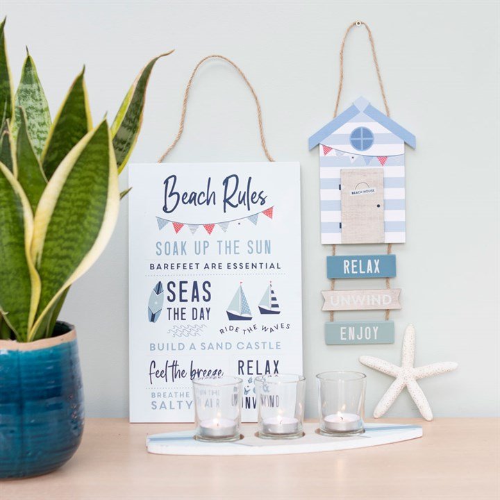 Surf's Up Beach Rules Hanging Sign - Scents & Gifts UK
