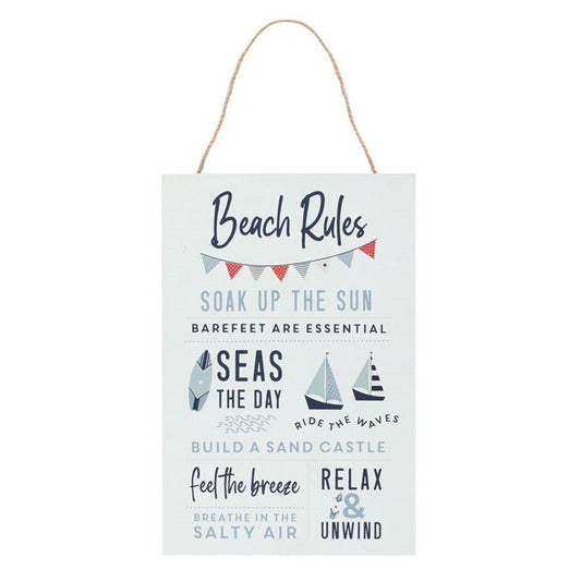 Surf's Up Beach Rules Hanging Sign - Scents & Gifts UK