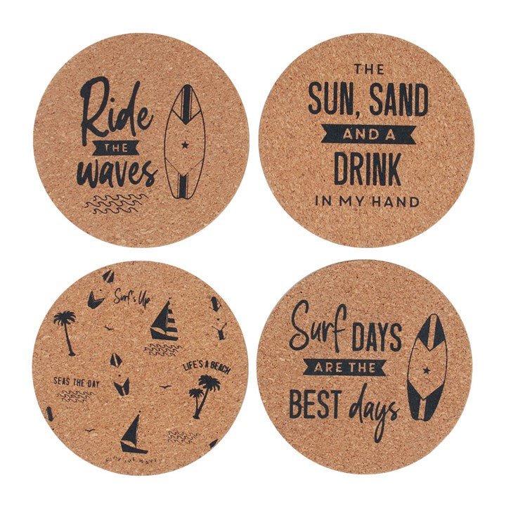 Surf's Up Cork Coaster Set - Scents & Gifts UK