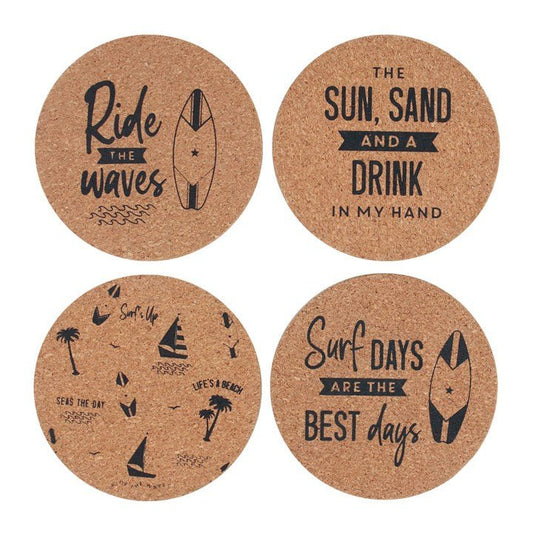 Surf's Up Cork Coaster Set - Scents & Gifts UK