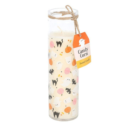 Sweet and Spooky Print Candy Corn Tube Candle - Scents & Gifts UK