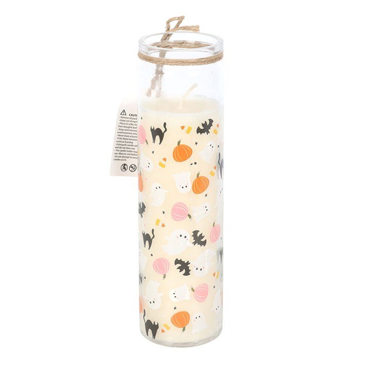 Sweet and Spooky Print Candy Corn Tube Candle - Scents & Gifts UK