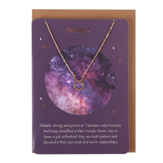 Taurus Zodiac Necklace Card - Scents & Gifts UK