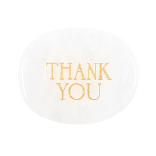 Thank You Clear Quartz Crystal Palm Stone - Scents & Gifts UK