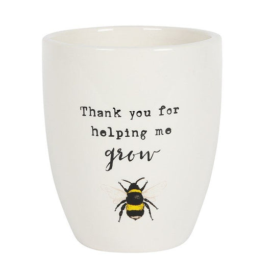 Thank You For Helping Me Grow Ceramic Plant Pot - Scents & Gifts UK