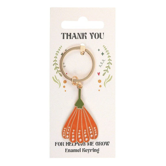 Thank You for Helping Me Grow Flower Keyring - Scents & Gifts UK