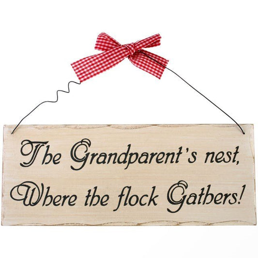 The Grandparent's Nest Hanging Sign - Scents & Gifts UK