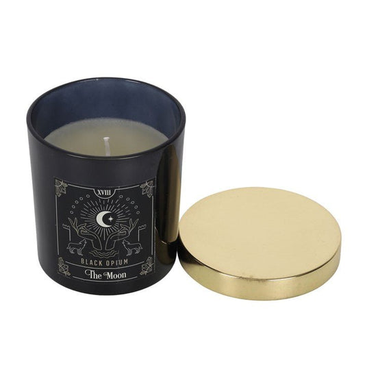 The Moon Black Opium Tarot Candle - Scents & Gifts UK