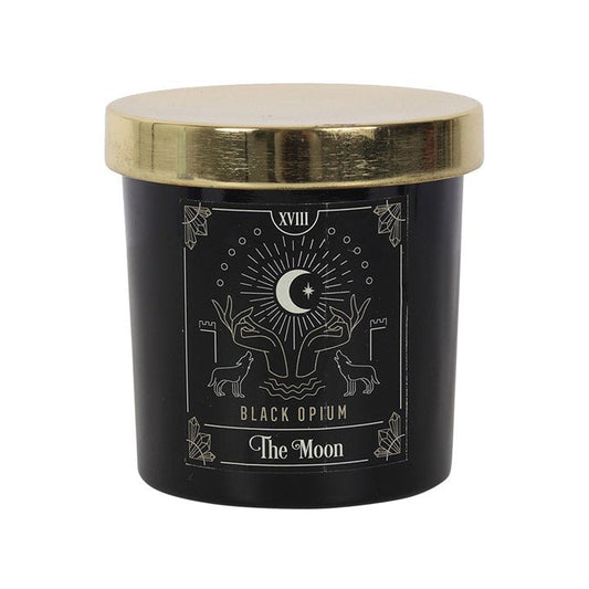 The Moon Black Opium Tarot Candle - Scents & Gifts UK