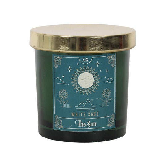 The Sun White Sage Tarot Candle - Scents & Gifts UK